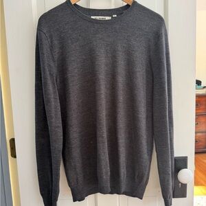 Ben Sherman Gray Crewneck 100% Merino Wool Sweater - SZ Large